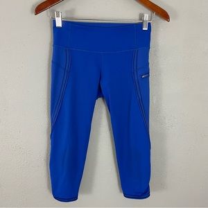 LULULEMON Size 4 Run Top Speed Crop Legging Capris Harbor Blue Luxtreme Running